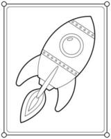 Cohete adecuado para la ilustración de vector de página para colorear de niños