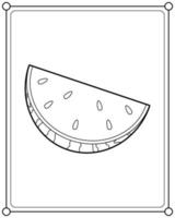 Fresh watermelon suitable for children's coloring page vector illustration