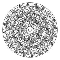 mandala de flores para colorear página del libro.adorno decorativo en estilo étnico oriental contorno garabato dibujado a mano ilustración vectorial vector