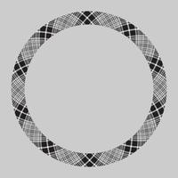 Circle borders and frames vector. Round border pattern geometric vintage frame design. Scottish tartan plaid fabric texture. Template for gift card, collage, scrapbook or photo album and portrait. vector