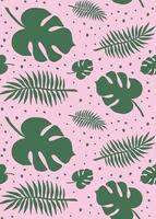 Vector seamless pattern of palm and monstera leaf