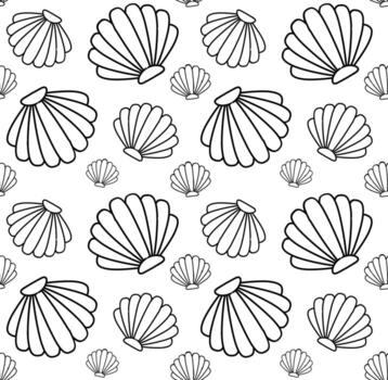 Vector seamless pattern of shell