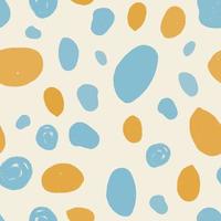 Trendy abstract vector seamless pattern. Colored doodle circles on beige background.