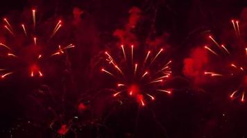 Colorful of fireworks at City day festival, Novosibirsk, Russia video