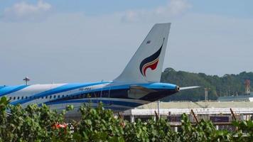 PHUKET, THAILAND NOVEMBER 30, 2018 - Bangkok Airways Airbus 320 HS PPO taxiing for take off from Phuket international airport. video