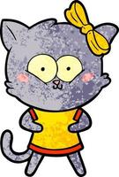 personaje de gato en estilo de dibujos animados vector