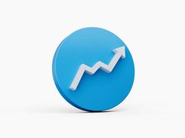 Blue growth arrow 3d icon isolated background 3d illustration photo