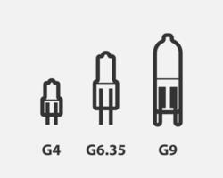 Light bulb icon vector. Llightbulb idea logo concept. Set lamps electricity icons web design element. Led lights isolated silhouette. vector