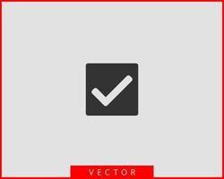 elemento de diseño de símbolo de vector de icono de marca de verificación.