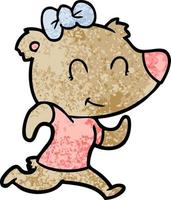 Bear character in cartoon style vector