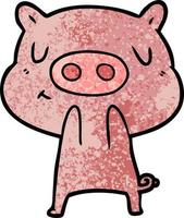 Pig character in cartoon style vector