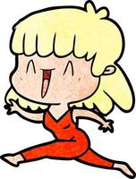 Girl character in cartoon style vector