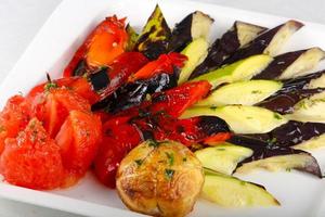 Grilled vegetables dish view photo