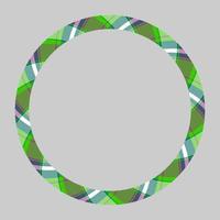 Circle borders and frames vector. Round border pattern geometric vintage frame design. Scottish tartan plaid fabric texture. Template for gift card, collage, scrapbook or photo album and portrait. vector