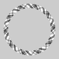 Circle borders and frames vector. Round border pattern geometric vintage frame design. Scottish tartan plaid fabric texture. Template for gift card, collage, scrapbook or photo album and portrait. vector