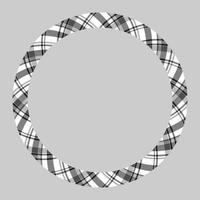 Circle borders and frames vector. Round border pattern geometric vintage frame design. Scottish tartan plaid fabric texture. Template for gift card, collage, scrapbook or photo album and portrait. vector