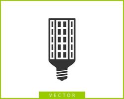 Light bulb icon vector. Llightbulb idea logo concept. Lamp electricity icons web design element. Led lights isolated silhouette. vector