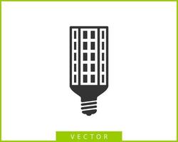 vector de icono de bombilla. concepto de logotipo de idea de bombilla. elemento de diseño web de iconos de electricidad de lámpara. silueta aislada de luces led.