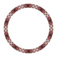 Circle borders and frames vector. Round border pattern geometric vintage frame design. Scottish tartan plaid fabric texture. Template for gift card, collage, scrapbook or photo album and portrait. vector