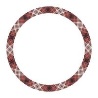 Circle borders and frames vector. Round border pattern geometric vintage frame design. Scottish tartan plaid fabric texture. Template for gift card, collage, scrapbook or photo album and portrait. vector