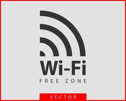 Free wi fi icon. Connection zone wifi vector symbol. Radio waves signal.