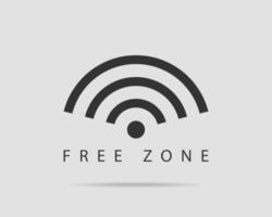 Free wi fi icon. Connection zone wifi vector symbol. Radio waves signal.