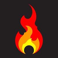plantilla vectorial de icono de fuego aislada. elemento de diseño de logotipo de llama plana. silueta de símbolo de llamas. vector