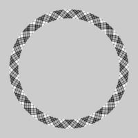 Circle borders and frames vector. Round border pattern geometric vintage frame design. Scottish tartan plaid fabric texture. Template for gift card, collage, scrapbook or photo album and portrait. vector