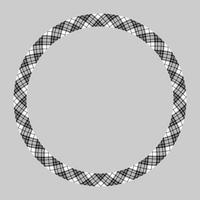 Circle borders and frames vector. Round border pattern geometric vintage frame design. Scottish tartan plaid fabric texture. Template for gift card, collage, scrapbook or photo album and portrait. vector