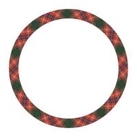 Circle borders and frames vector. Round border pattern geometric vintage frame design. Scottish tartan plaid fabric texture. Template for gift card, collage, scrapbook or photo album and portrait. vector
