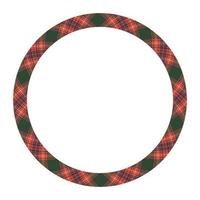 Circle borders and frames vector. Round border pattern geometric vintage frame design. Scottish tartan plaid fabric texture. Template for gift card, collage, scrapbook or photo album and portrait. vector