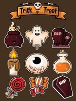 halloween elements collection set vector hand draw style