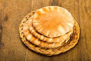 Pita bread dish view photo