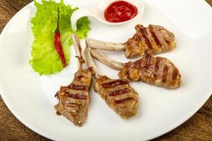 Grilled lamb dish view photo