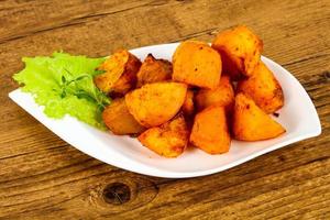 Baked potato dish view photo