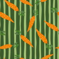 patrón sin costuras de zanahoria dibujada a mano. fondo de pantalla de zanahorias de fideos. vector