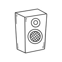 Hand drawn Musical column doodle. Sound speaker in sketch style. Vector illustration isolated on white background
