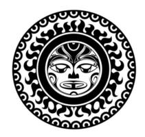 Polynesian tattoo design mask.  Native ornament, isolated on white, vector illustration