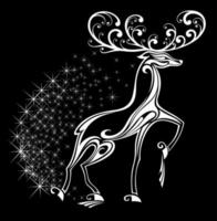 Christmas card with deer vector
