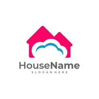 Cloud House logo designs concept vector. Home with cloud logo template vector