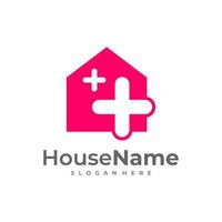 House Medical Logo Template Design. Health Plus Home Logo Vector. vector