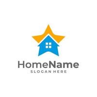 Star home logo illustration template. House star logo design concept vector