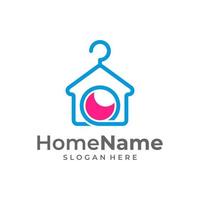 Laundry Home Logo Vector Icon Illustration. Laundry logo design template