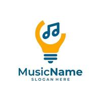 Bulb Music Logo Template Design Vector, Emblem, Design Concept, Creative Symbol, Icon vector