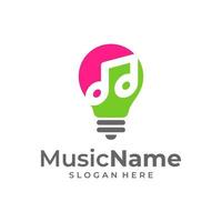 Bulb Music Logo Template Design Vector, Emblem, Design Concept, Creative Symbol, Icon vector