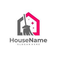 Clean House logo designs concept. Cleaning Service logo vector template.