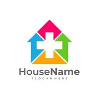 House Medical Logo Template Design. Health Plus Home Logo Vector. vector