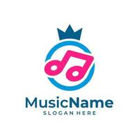 King Music Logo Template Design Vector, Emblem, Design Concept, Creative Symbol, Icon vector