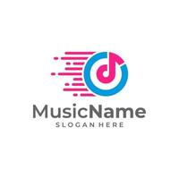 Fast Music Logo Template Design Vector, Emblem, Design Concept, Creative Symbol, Icon vector