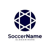 Modern Soccer logo template, Football logo design vector